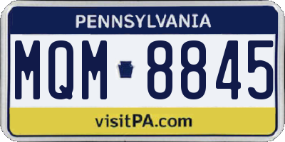 PA license plate MQM8845