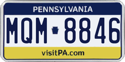 PA license plate MQM8846