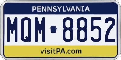 PA license plate MQM8852