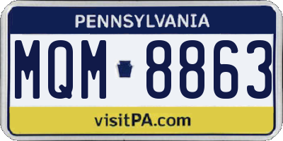 PA license plate MQM8863