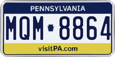 PA license plate MQM8864
