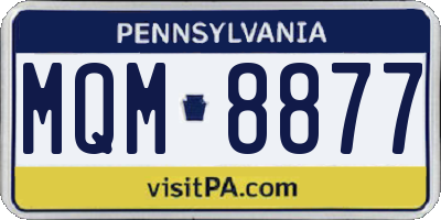 PA license plate MQM8877