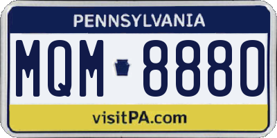 PA license plate MQM8880