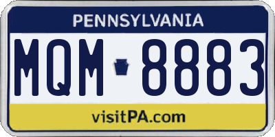 PA license plate MQM8883