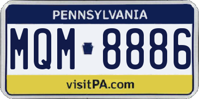 PA license plate MQM8886