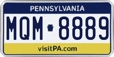 PA license plate MQM8889