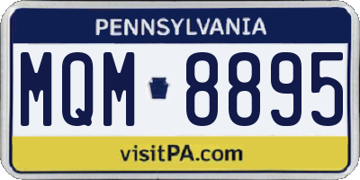 PA license plate MQM8895