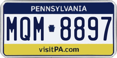 PA license plate MQM8897
