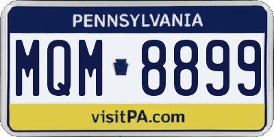 PA license plate MQM8899