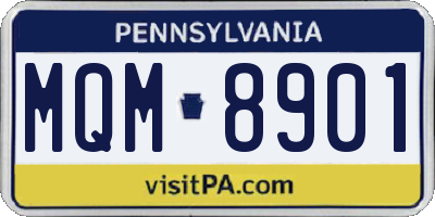 PA license plate MQM8901