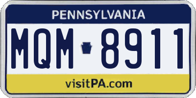 PA license plate MQM8911