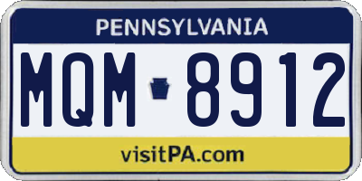 PA license plate MQM8912