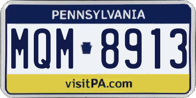 PA license plate MQM8913