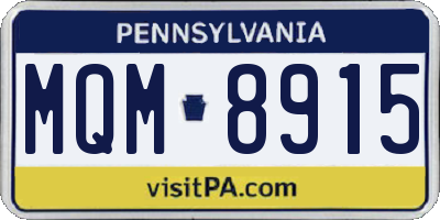 PA license plate MQM8915