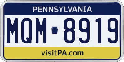 PA license plate MQM8919