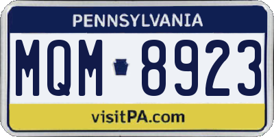 PA license plate MQM8923