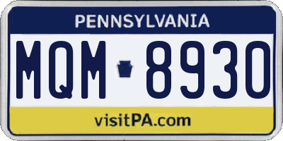 PA license plate MQM8930