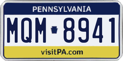 PA license plate MQM8941