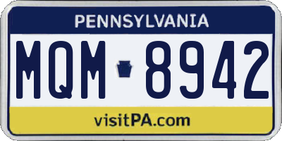 PA license plate MQM8942