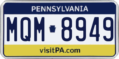 PA license plate MQM8949
