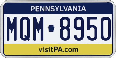 PA license plate MQM8950