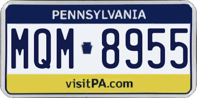 PA license plate MQM8955