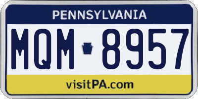 PA license plate MQM8957