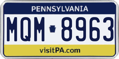 PA license plate MQM8963