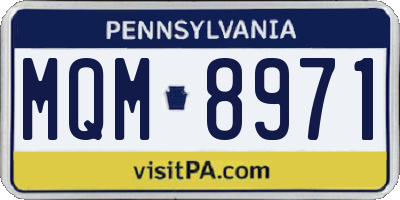 PA license plate MQM8971