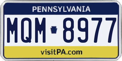 PA license plate MQM8977
