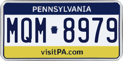 PA license plate MQM8979