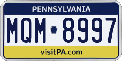 PA license plate MQM8997