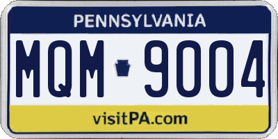 PA license plate MQM9004