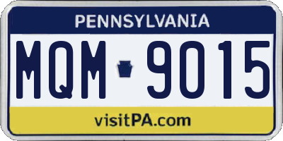 PA license plate MQM9015
