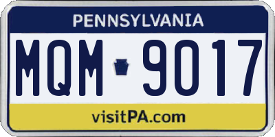 PA license plate MQM9017