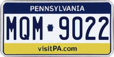 PA license plate MQM9022