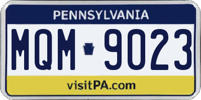 PA license plate MQM9023
