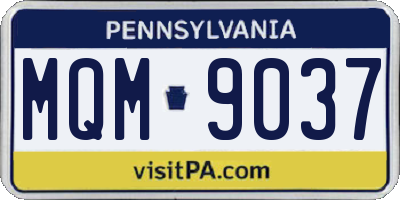 PA license plate MQM9037