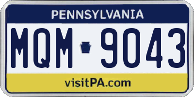 PA license plate MQM9043