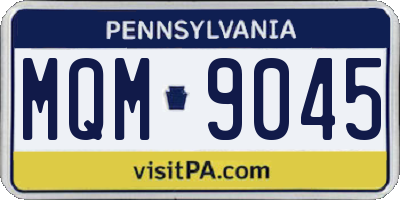 PA license plate MQM9045