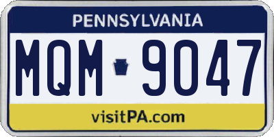 PA license plate MQM9047
