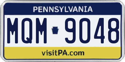 PA license plate MQM9048