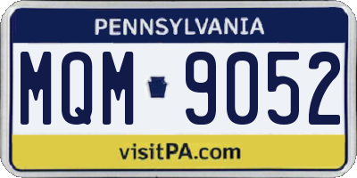 PA license plate MQM9052