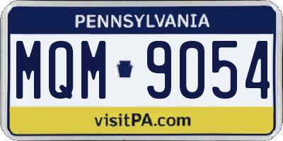 PA license plate MQM9054