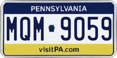 PA license plate MQM9059