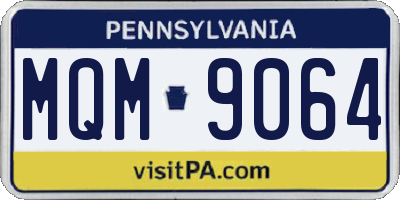 PA license plate MQM9064