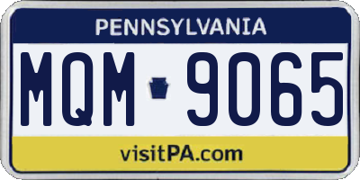 PA license plate MQM9065