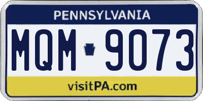 PA license plate MQM9073