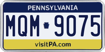 PA license plate MQM9075