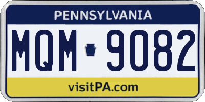PA license plate MQM9082